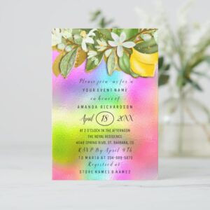 lemon tree Holograph invitation