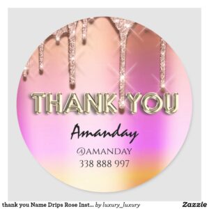 Thank Name promotional round sticker